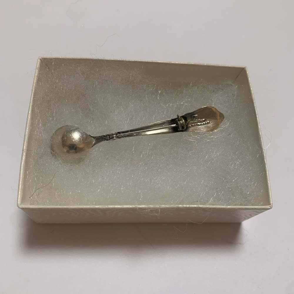 Vintage Easterling sterling silver salt spoon brooch - Picture 8 of 13